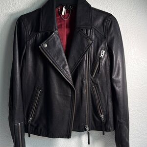 Topshop Black Leather Moto Jacket